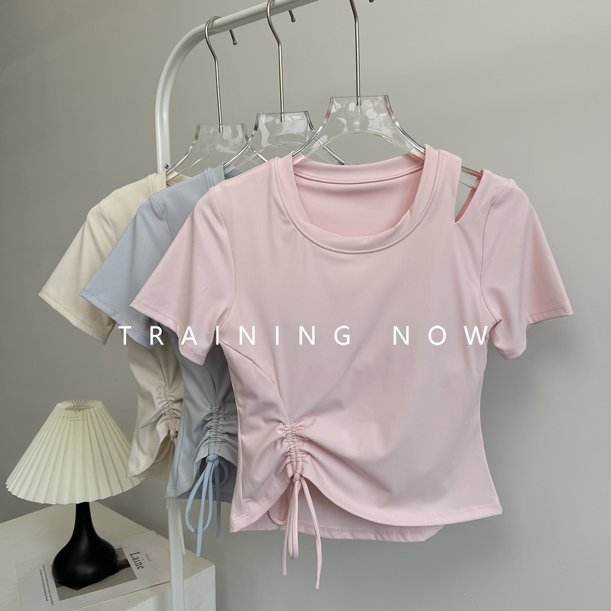带胸垫瑜伽服短袖女夏季跑步训练