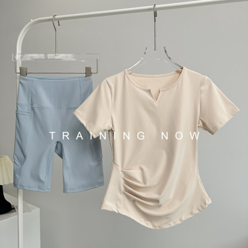 跑步训练健身套装女夏季高级感速干透气修身显瘦瑜伽服运动两件套