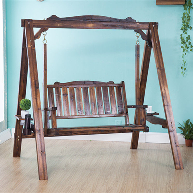 outdoors courtyard Garden balcony Carbonized wood Anticorrosive wood Double Swing Shook chair Liftsin the Residential furniture , Outdoor/Patio furniture , Outdoor Swing  category - from Buy2taobao.com to provide professional Taobao agent buy service