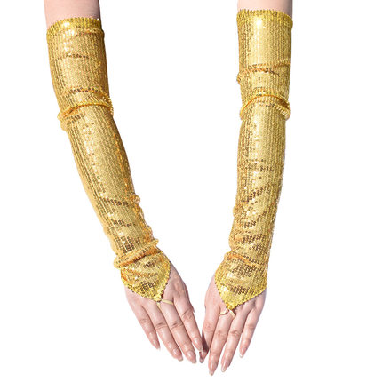 跨境勾指亮片反光手套1920s复古舞会盖茨比服饰长款拉丁舞手套