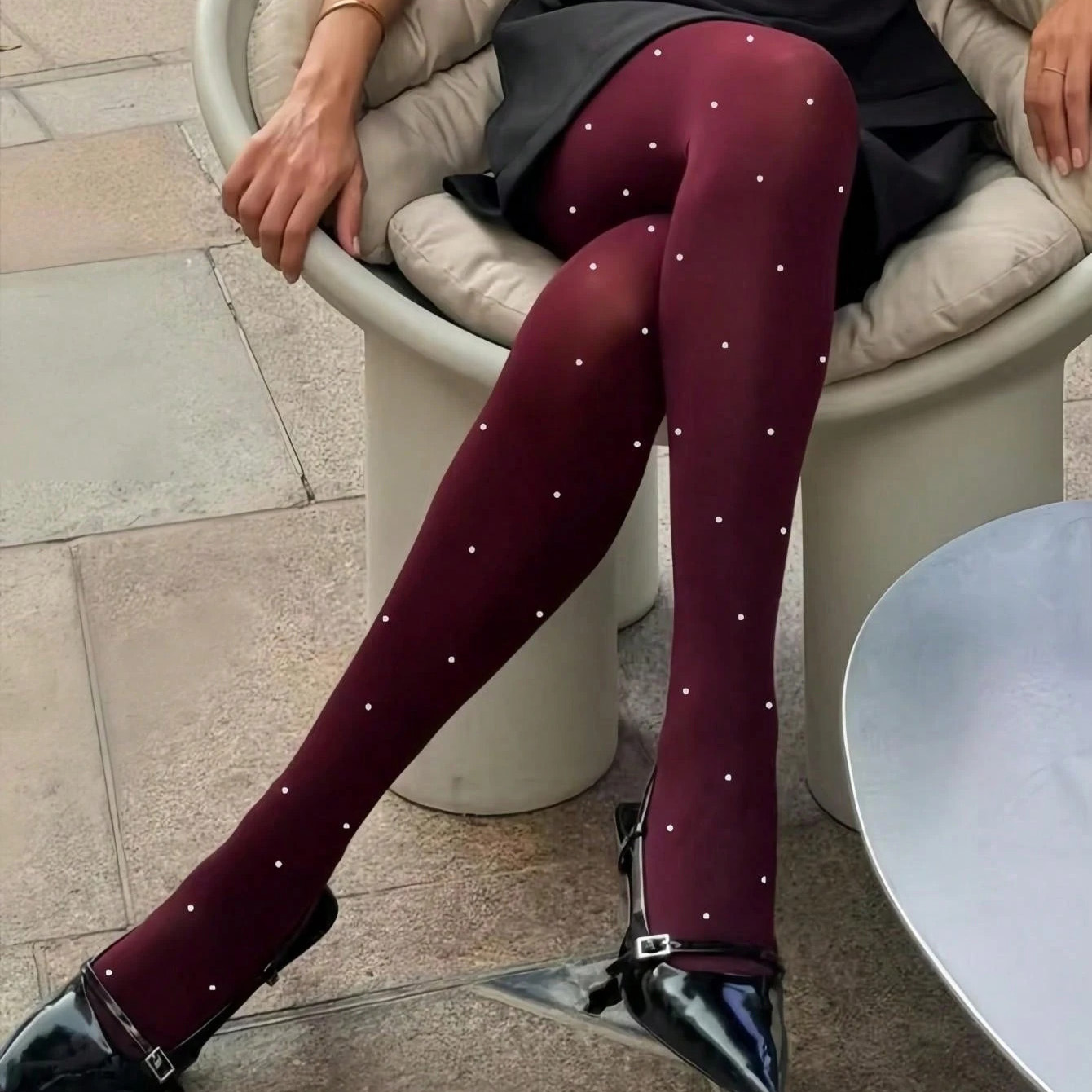 波点丝袜女厚款100d多颜色选择防勾丝耐穿保暖连裤袜跨境