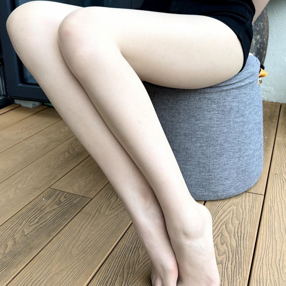 花木妍360无痕裆H124脚尖透明超薄连裤丝袜接近0d360无痕裆黑丝高