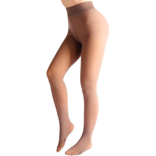 Fleece Tights Sheer Winter - Fake transparent black leggings