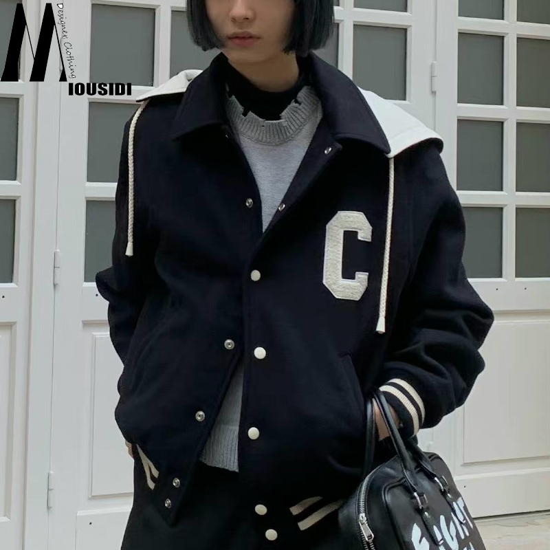 宽松刺绣春季棒球服休闲字母百搭