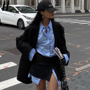 宽松百搭西服外套 25秋季 ins新款 廓形黑色西装 外套女质感高级经典