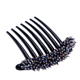 发梳插梳盘发器仿水晶发卡头饰女成人女式七齿盘头发夹新款叉子