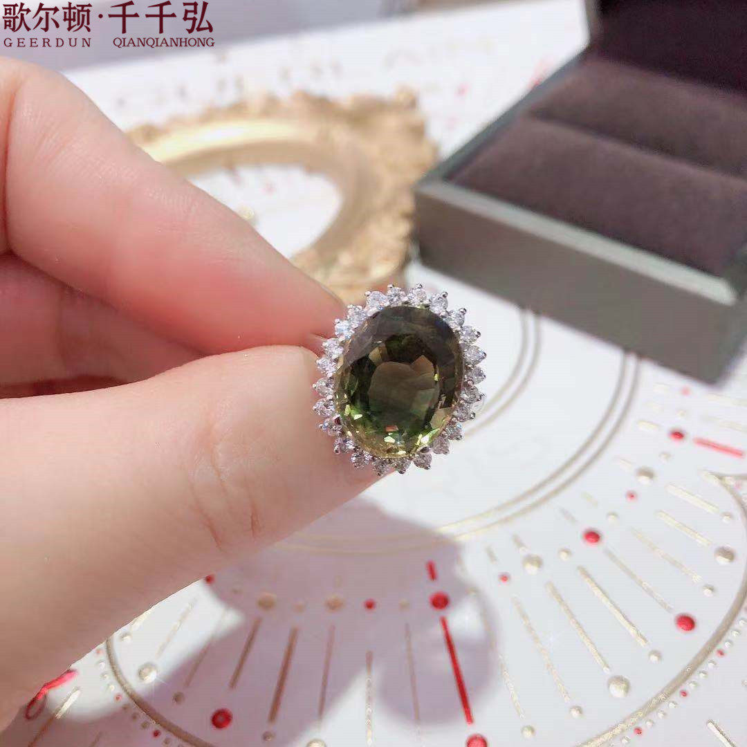 18K白金镶嵌国产山东蓝宝石戒指收藏精品珠宝女顺丰包邮正品现货