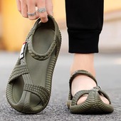 男款 男士 防滑沙滩涉水凉拖 夏季 外穿手工编织罗马草鞋 凉鞋 2025新款