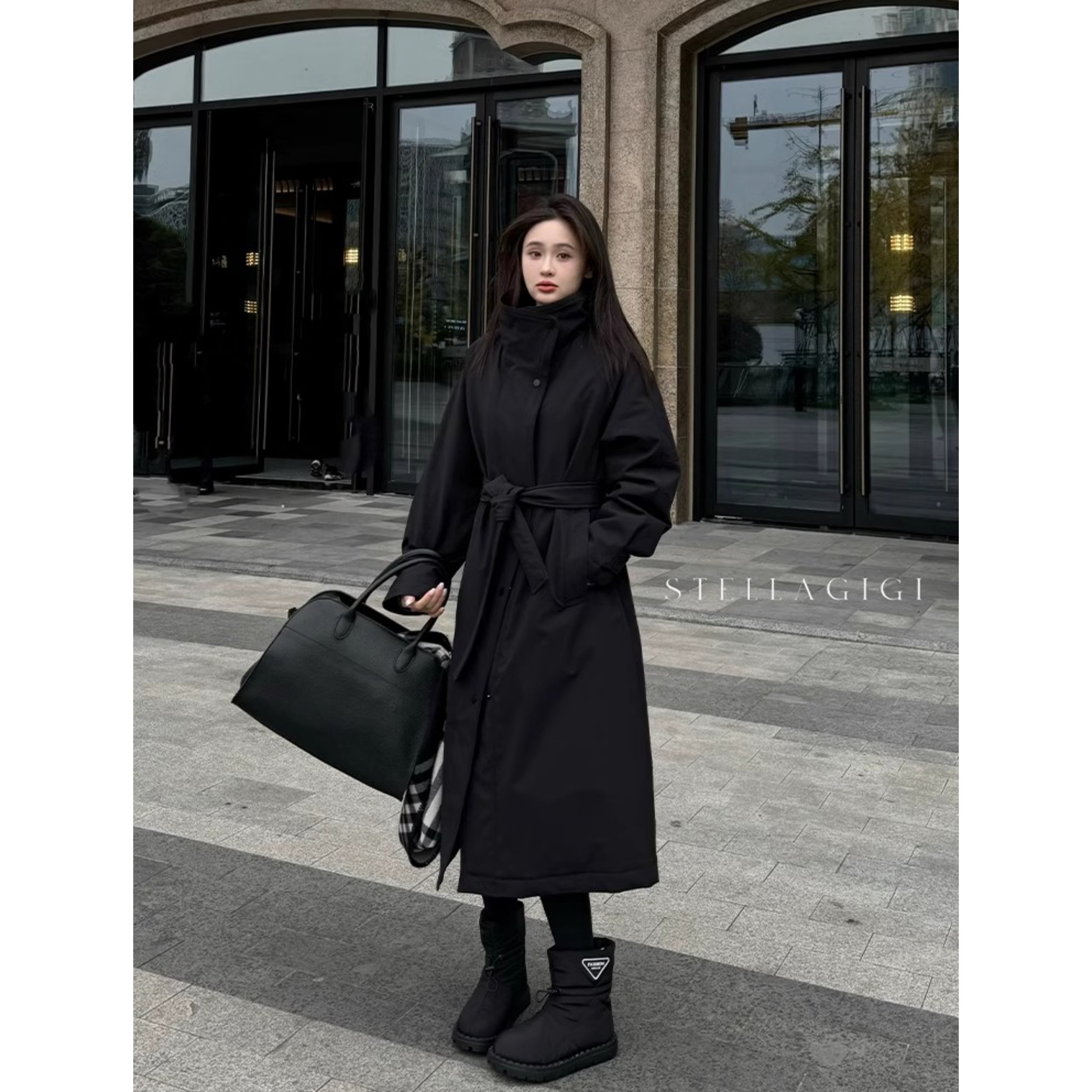 黑色休闲风衣2026新款女士大衣春秋季薄款中长款外套女小个子大衣