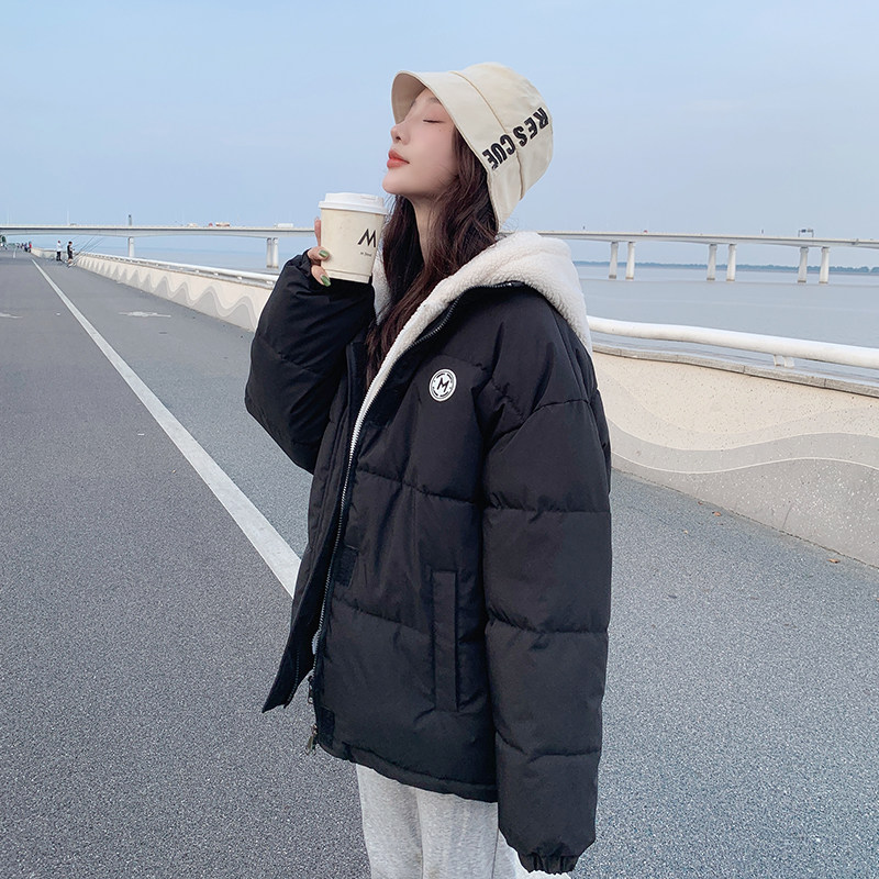 oversize羊羔绒短款羽绒棉衣棉服女2025年新款潮秋冬季外套厚棉袄,女装/女士精品,棉衣/棉服,淘宝优惠券,粉丝福利购,淘宝优惠卷