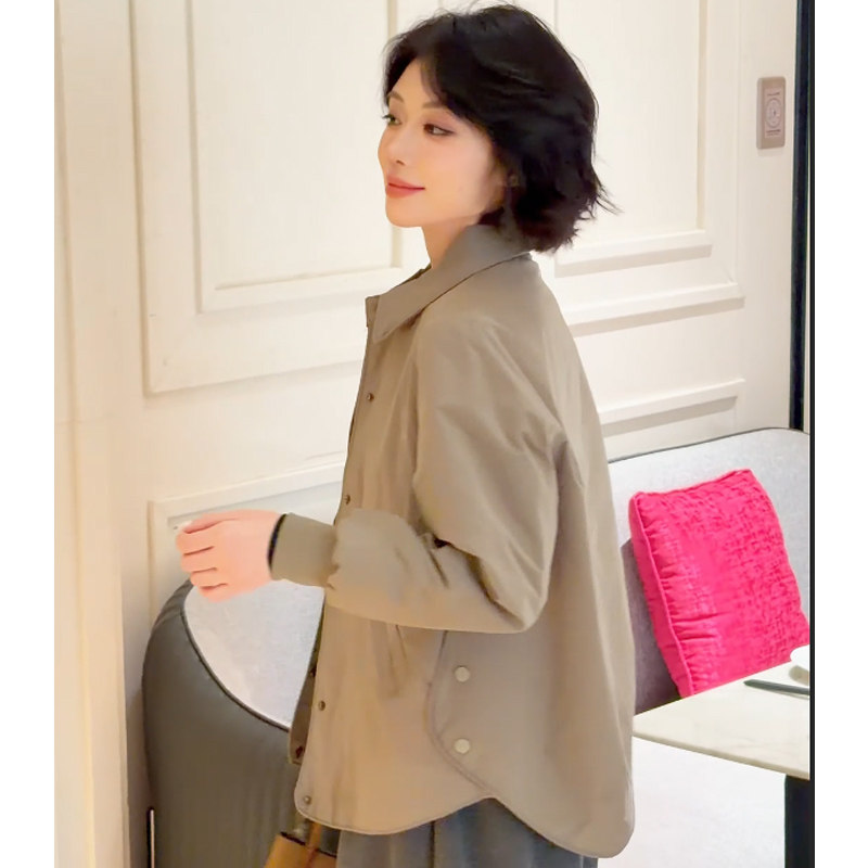 短款女士白衬衫外套2026春秋季新款薄款休闲小个子上衣女长袖正肩