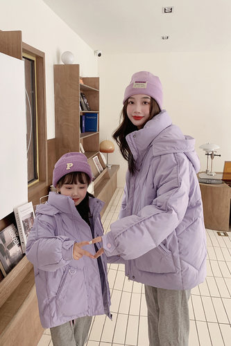 儿童加厚棉服定制紫色秋冬季