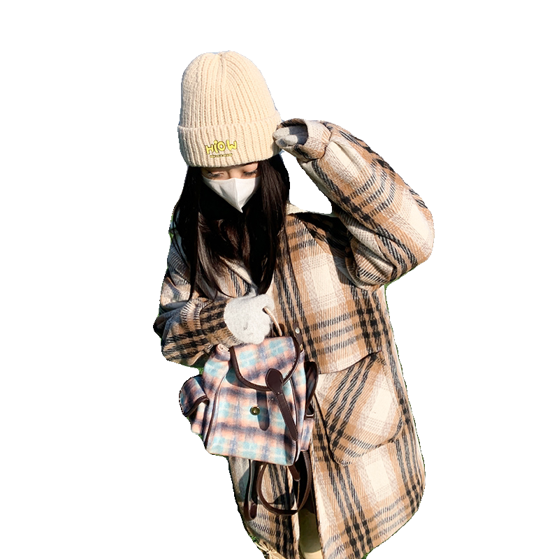 中长款韩版毛呢外套女