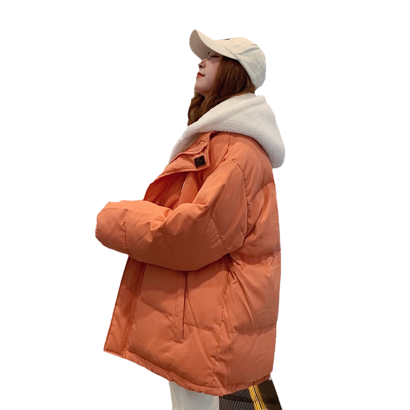 oversize羊羔绒短款羽绒棉衣棉服女2025年新款潮秋冬季外套厚棉袄