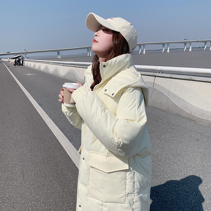 羽绒棉中长款韩版宽松显瘦