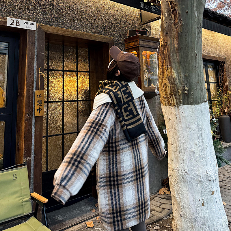 中长款韩版毛呢外套女