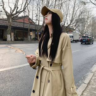 风衣外套女中长款2025春秋季新款高级感垂感英伦风小个子显瘦大衣