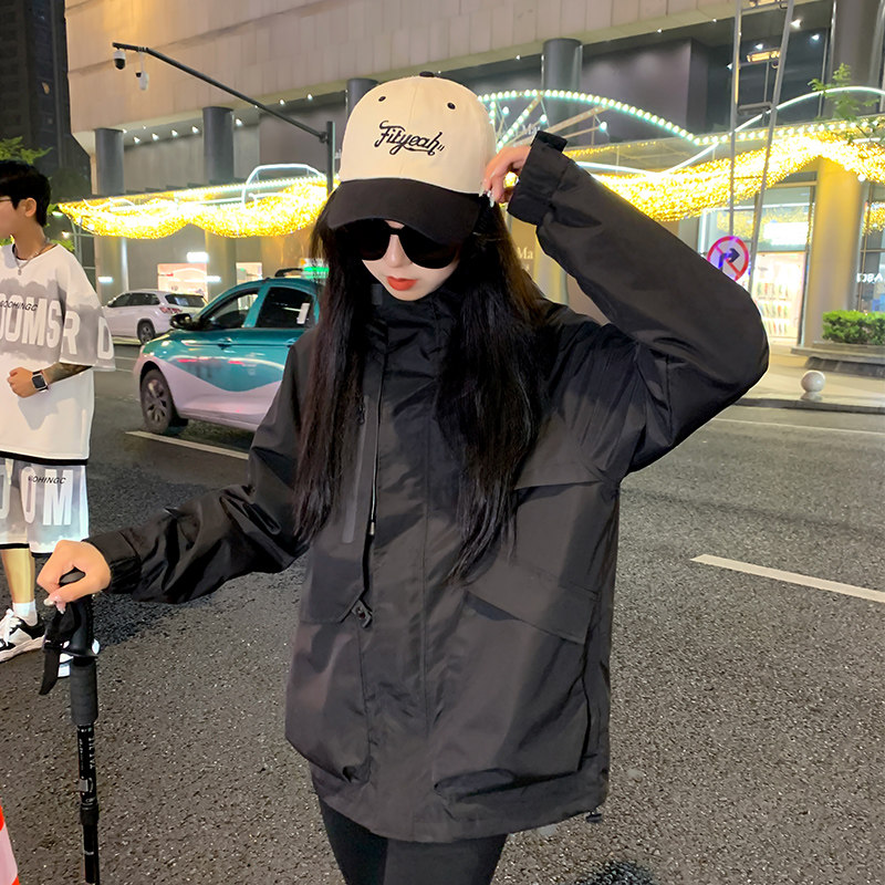 春秋季外套男女款冲锋衣2026新款爆小个子夹克登山服户外软壳薄款