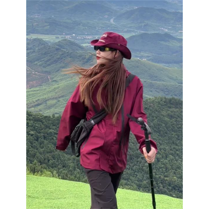 美式冲锋衣连帽外套2025春秋新款宽松韩版户外百搭休闲防风防水潮