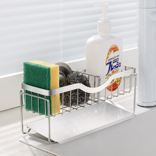 304不锈钢沥水架厨房龙头篮洗洁精抹布水槽池边置物架洗碗海绵