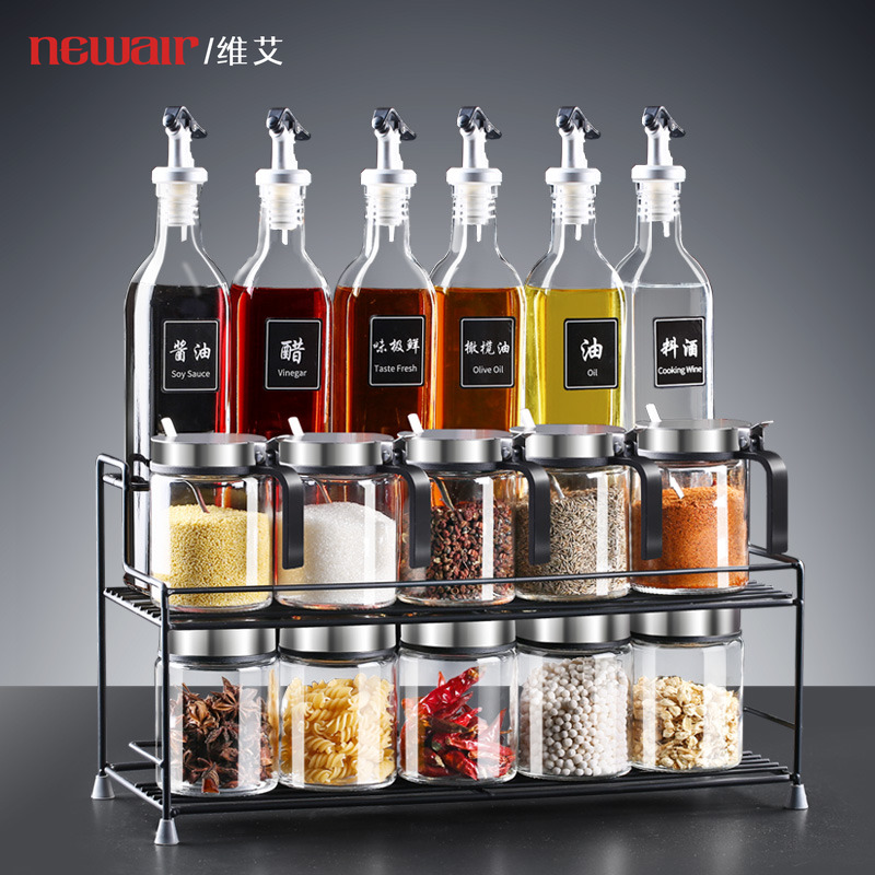 玻璃调料盒组合装盐罐厨房用品