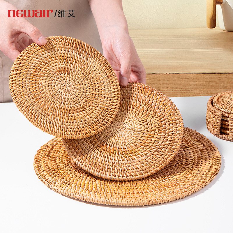 古法工艺双面可用纯手工编织藤垫