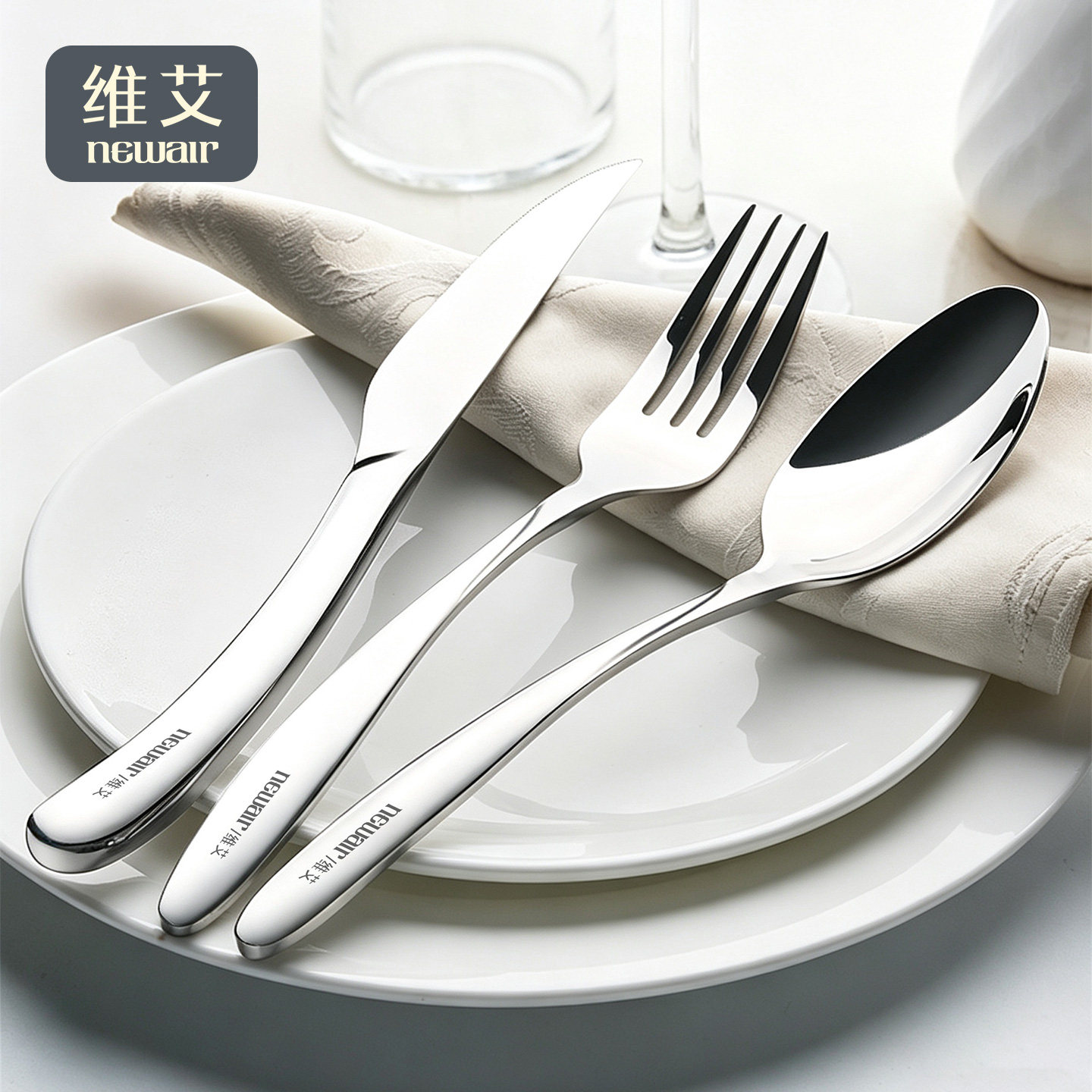 牛排刀叉套装不锈钢家用全套欧式刀叉勺三件套 高档西餐餐具两