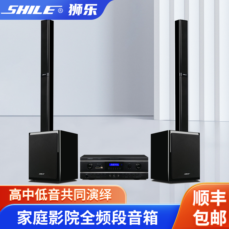 狮乐（SHILE） SX-10+OK-555A家庭影院KTV音箱低中高音全频段线阵