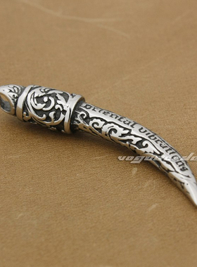 复古时尚风狼牙钛钢饰品吊坠