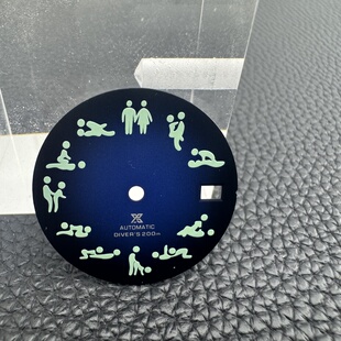 28.5mm手表夜光表盘抽象人像适用于nh35/nh36/nh38机芯