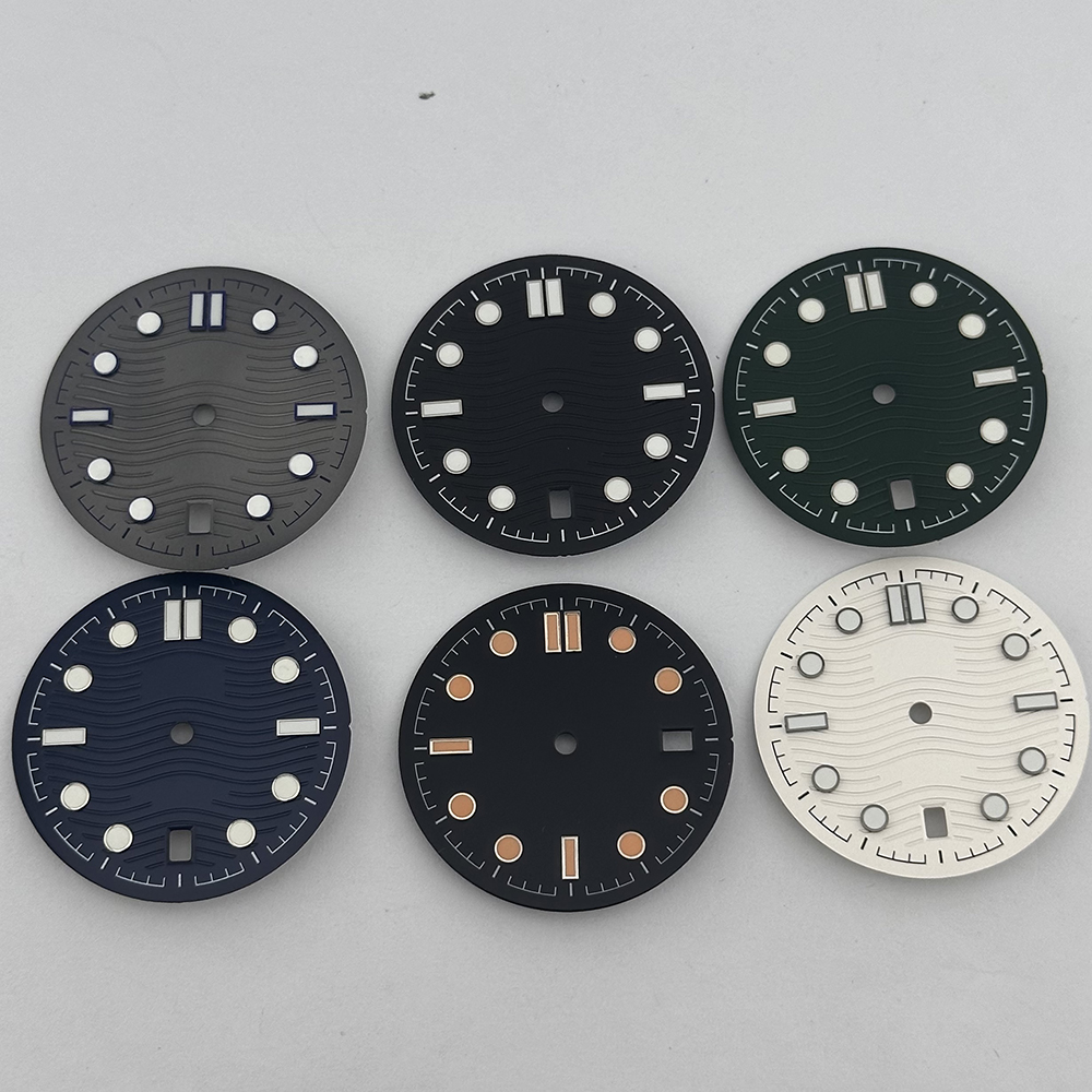 31.7mm手表表盘配件海马HM300款夜光适用于NH35/36机械机芯