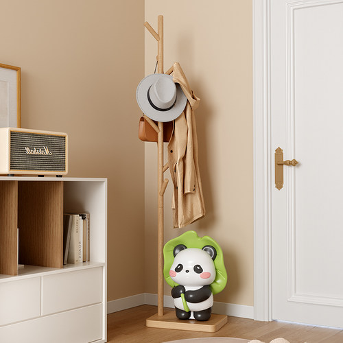 创意可爱熊猫儿童衣架家用室内卧室落地衣帽架高颜值礼物装饰摆饰