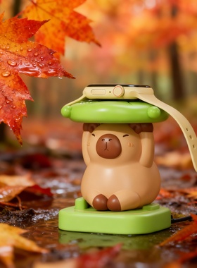 可爱卡皮巴拉水豚潮玩充电器摆件