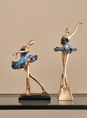 轻奢高档芭蕾舞女孩摆件装饰品玄关客厅电视柜酒柜舞蹈艺术高级感