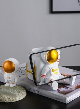 创意宇航员手机支架ipad可爱卡通办公室桌面书桌摆件送男生小礼物