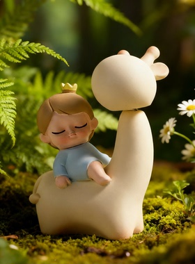 可爱小熊长颈鹿陶瓷桌面摆件