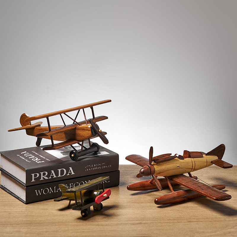 怀旧复古飞机摆件家居饰品客厅酒柜电视柜书房桌面软装摆设工艺品