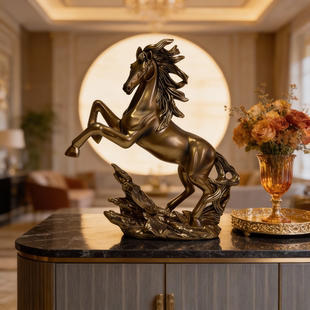 美式复古马摆件铜质工艺品客厅装饰品家居风水摆设