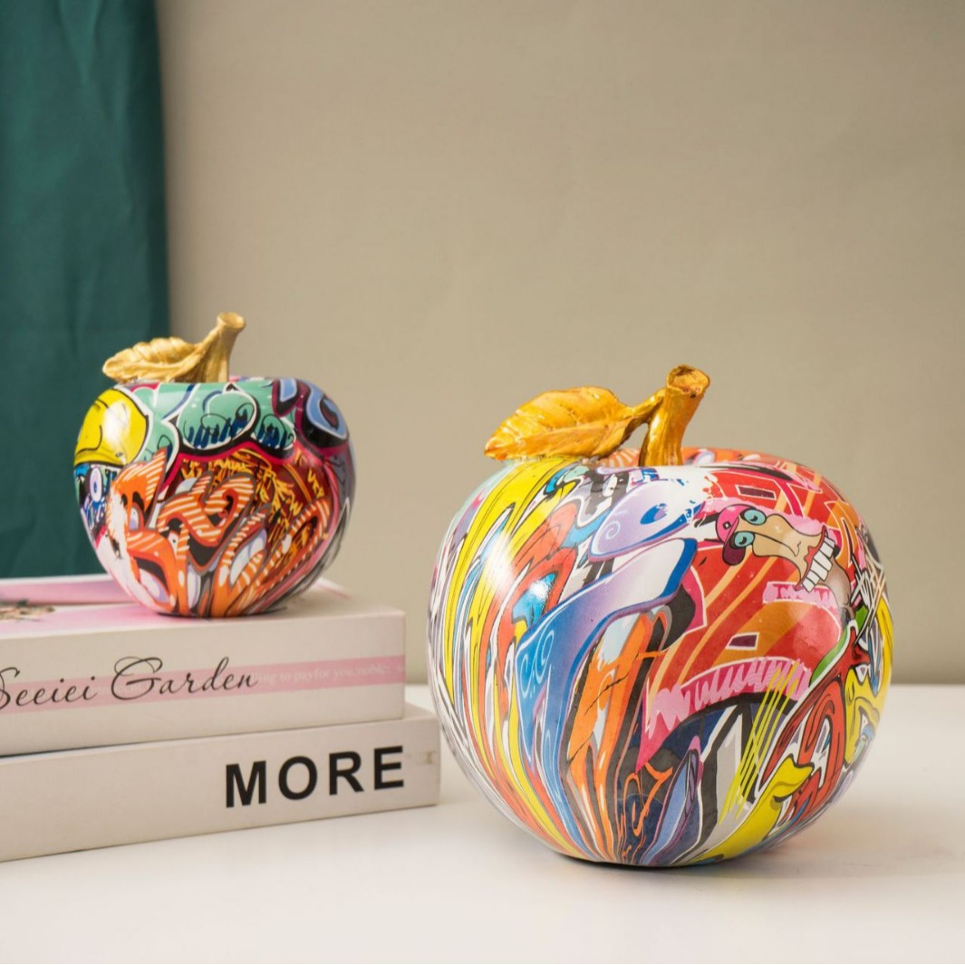 网红涂鸦艺术苹果轻奢高档创意