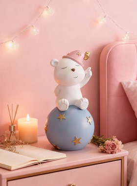 卡通小熊树脂桌面摆件少女心