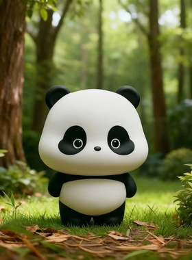 可爱熊猫摆件办公室桌面装饰品