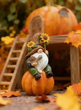 秋季南瓜小精灵童话树脂摆件