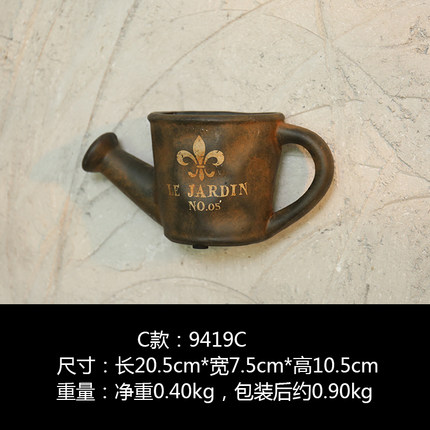 复古工业风花盆挂饰家装墙饰壁挂创意酒吧墙上植物盆栽装饰品挂件