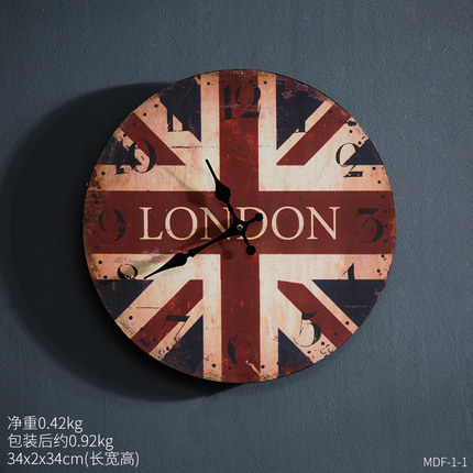 创意复古工业风挂钟餐厅酒吧墙壁墙面装饰品房间客厅墙上挂件墙饰