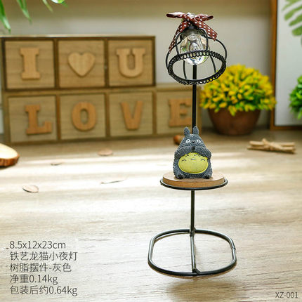 可爱龙猫书桌小摆设创意家居客厅房间卧室床头柜少女心装饰品摆件