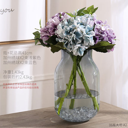 现代简约卫生间玄关餐厅餐桌插花干花装饰品摆件透明玻璃花瓶摆设