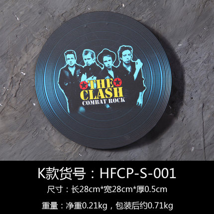 个性KTV墙饰装饰品创意酒吧咖啡厅黑胶唱片木板壁挂墙面复古挂件