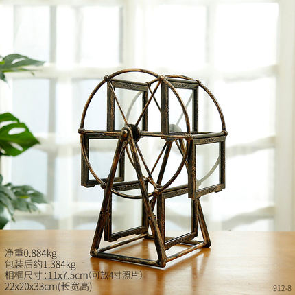 创意欧式摩天轮相框桌面装饰品摆件家居客厅房间卧室电视柜小摆设