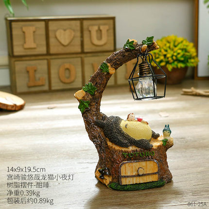 可爱龙猫书桌小摆设创意家居客厅房间卧室床头柜少女心装饰品摆件