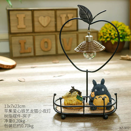 可爱龙猫书桌小摆设创意家居客厅房间卧室床头柜少女心装饰品摆件